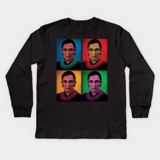 Popart Ruth Bader Ginsburg Kids Long Sleeve T-Shirt